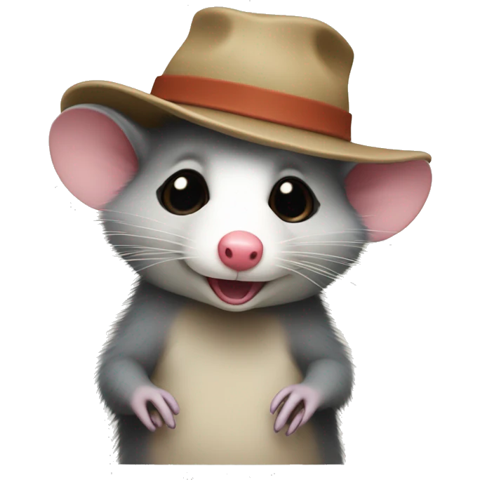 Opossum wear a hat emoji