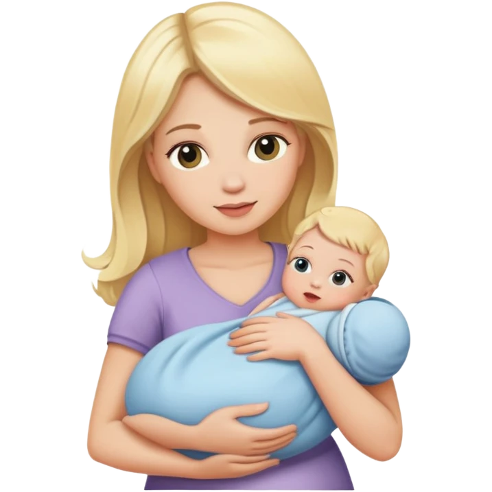 Blonde women holding new born baby emoji