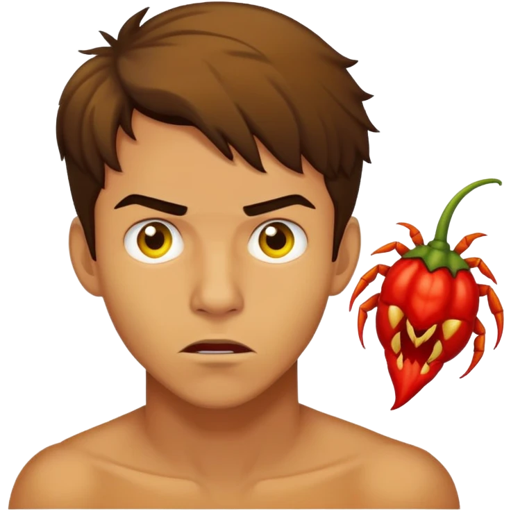 Trinidad moruga scorpion yellow and young man who scary of this emoji