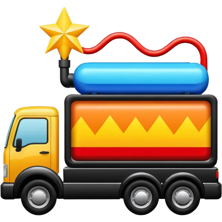 Caminhão elétrico carnaval emoji