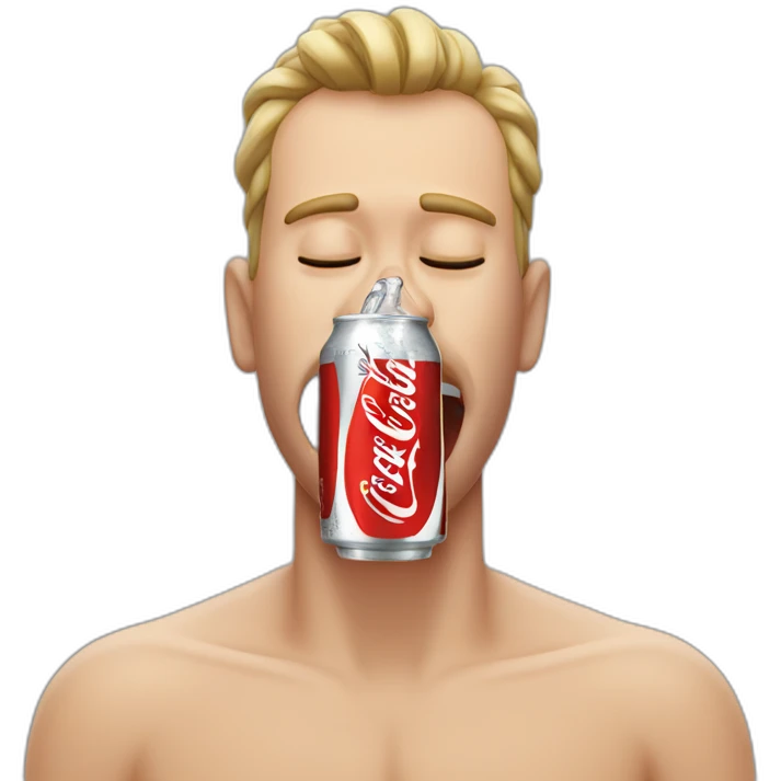 Man sneezing Diet Coke from his nose emoji