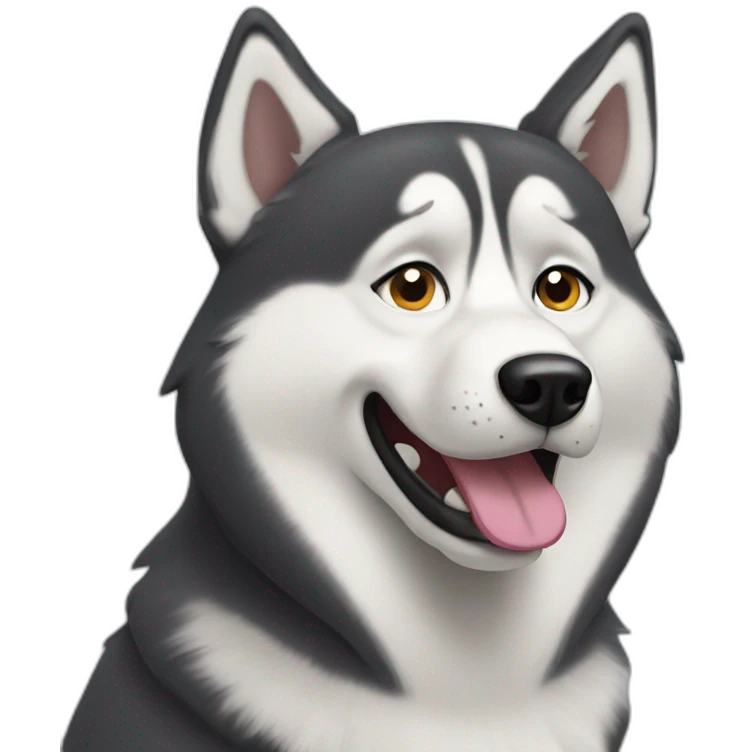 sarcastic husky dog emoji