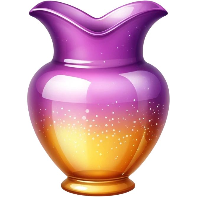Sparkly glossy glass vase pot emoji