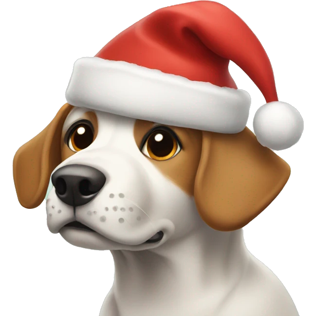 Dog with christmas hat emoji