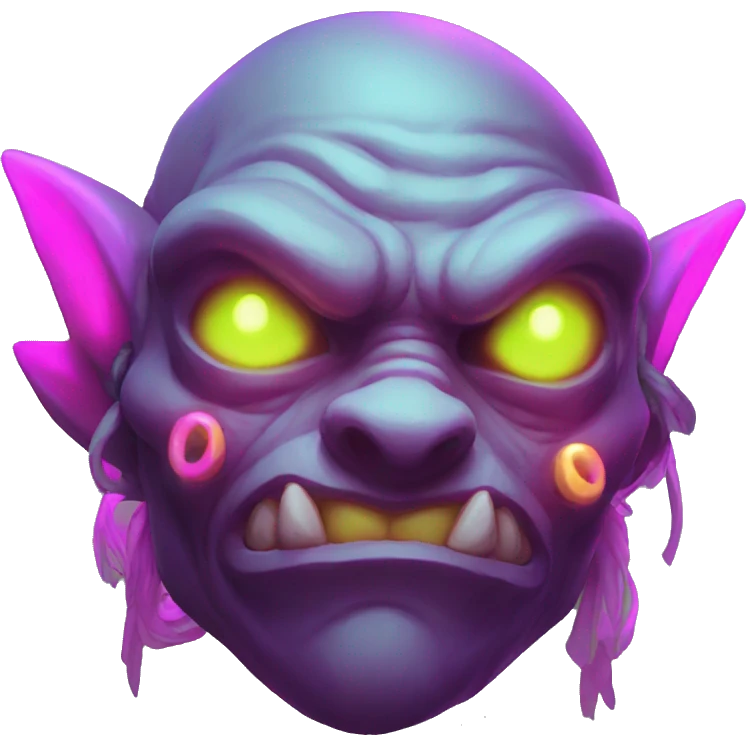 loot goblin with glowing neon emoji