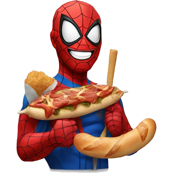 Spiderman with a kebab emoji