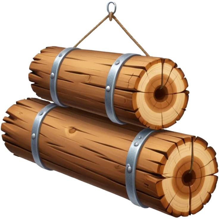two log emojis, stacked on top of each other, one hanging over the side, with subtle sparkles in the background emoji