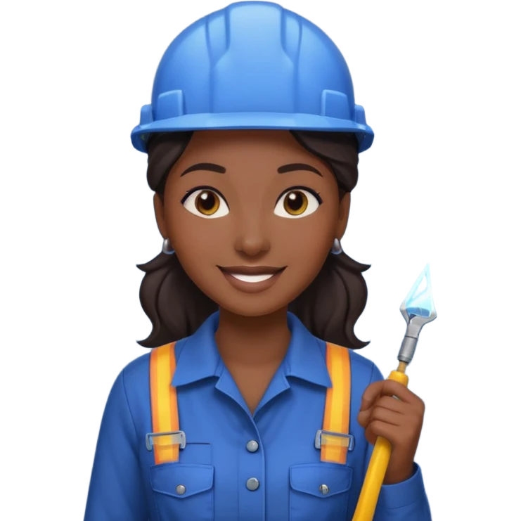 black woman, beautiful, she is an electrician emoji