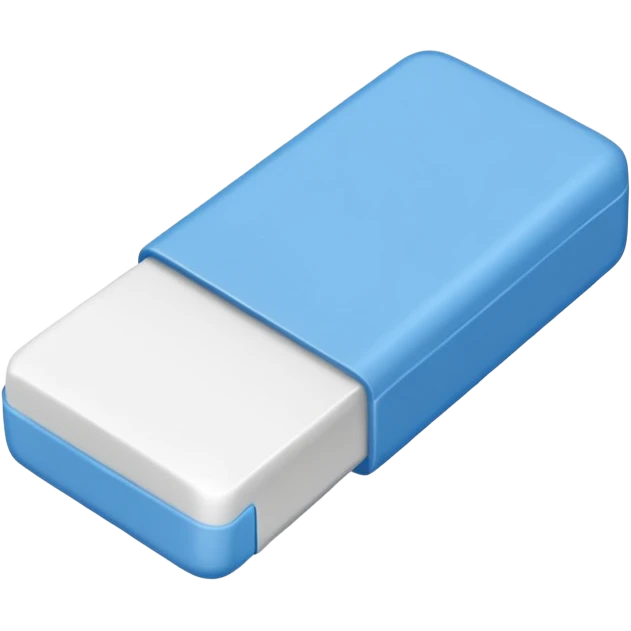 A single white eraser with blue wrap emoji