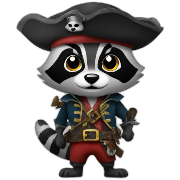 Raccoon pirate emoji