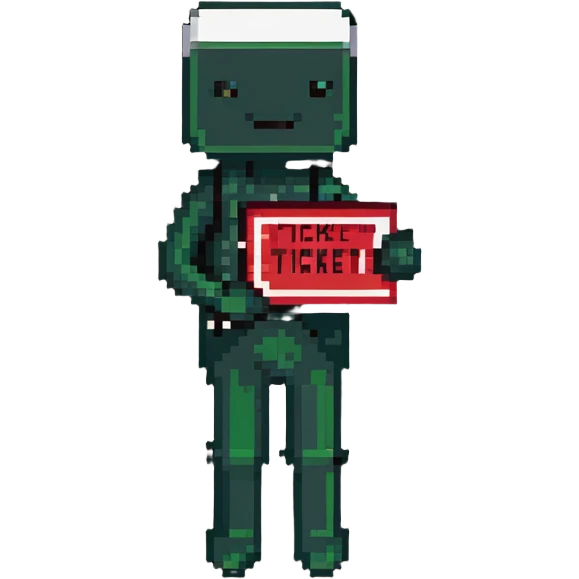 stickman holding a ticket in hand emoji