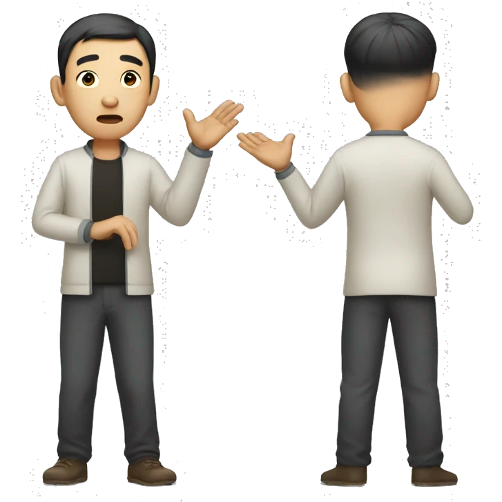 chinese man shruging emoji
