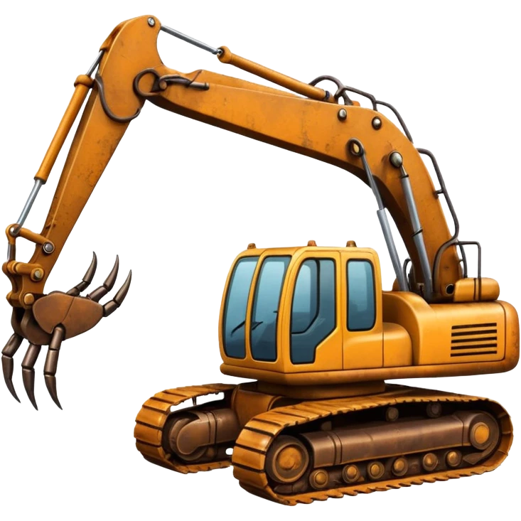 A excavator with four arm and spider legs emoji