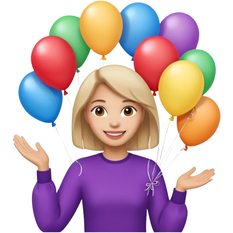 Balloon holder woman emoji