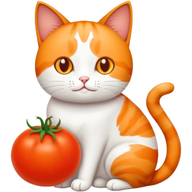 Cat with tomat emoji
