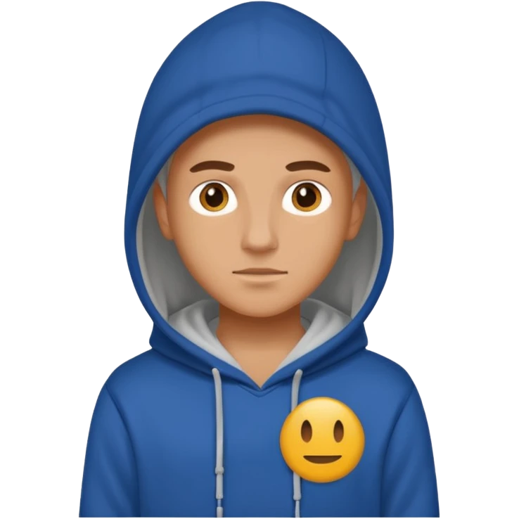 make image of white person, he is wearing hoodie with BST sign of it emoji