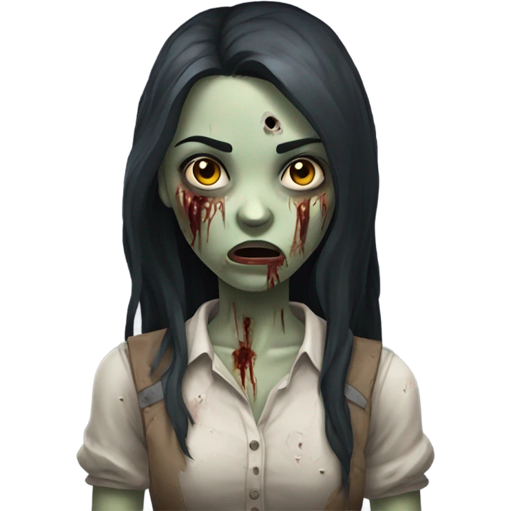 zombie girl with dark hair  emoji