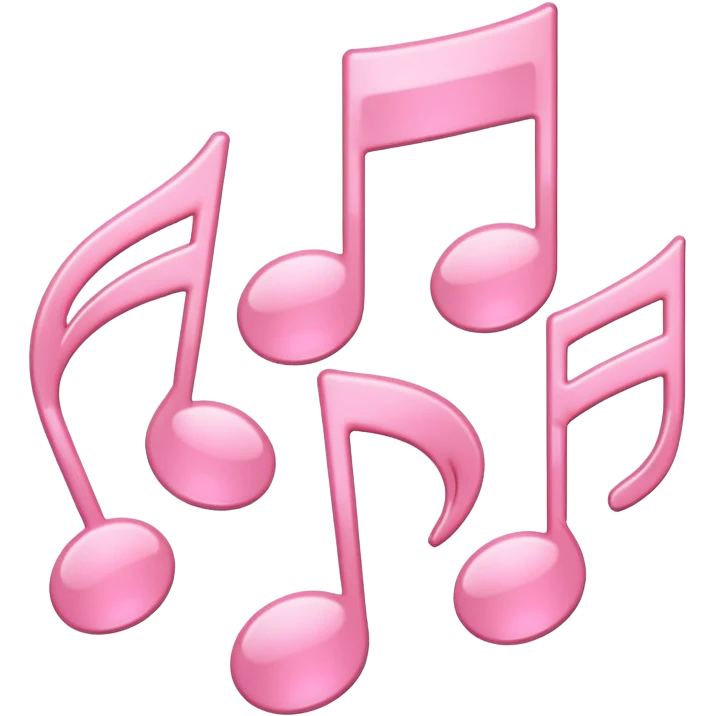 Soft pink notes of music emoji