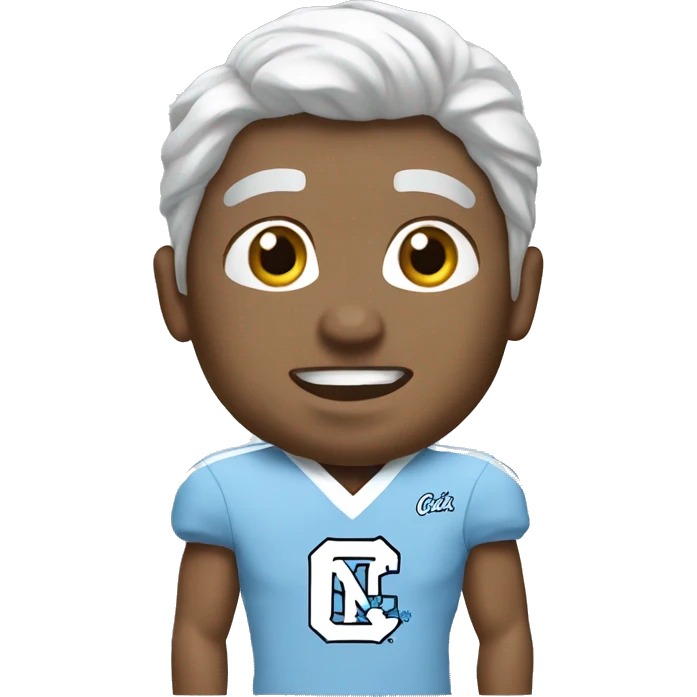 White male wearing North Carolina Tar Heels emoji