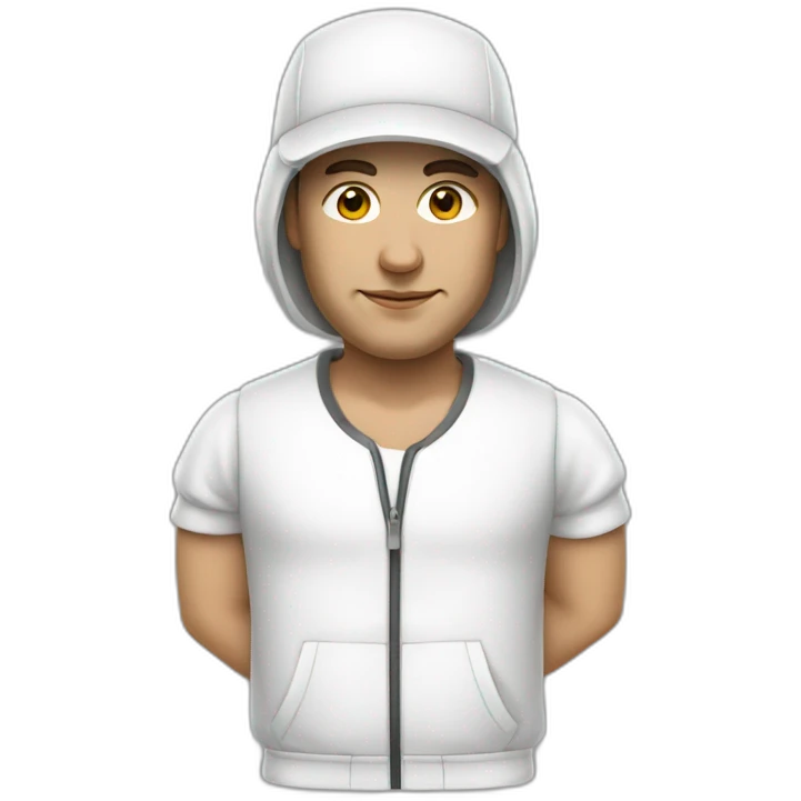 gopnik in a white sport suit emoji