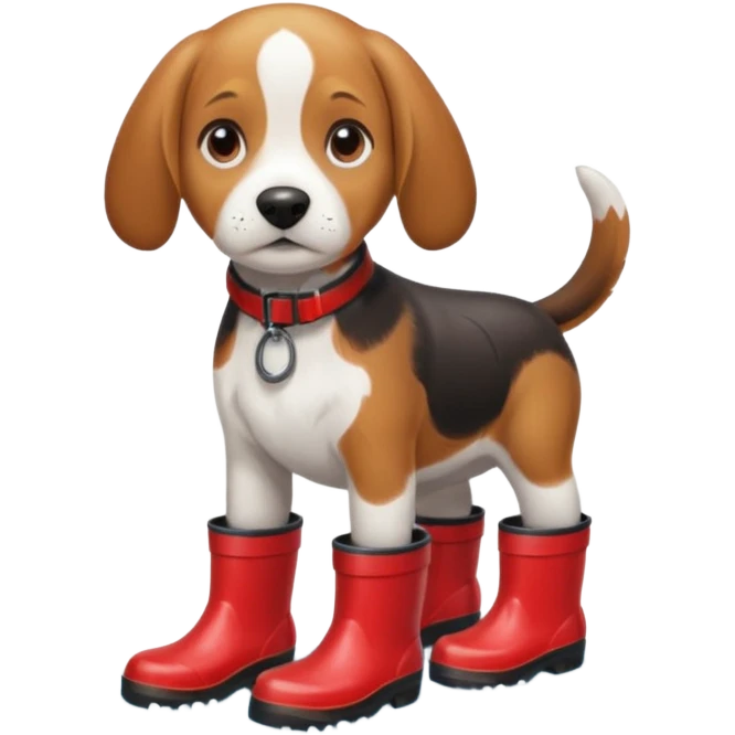 beagle with rainboots emoji