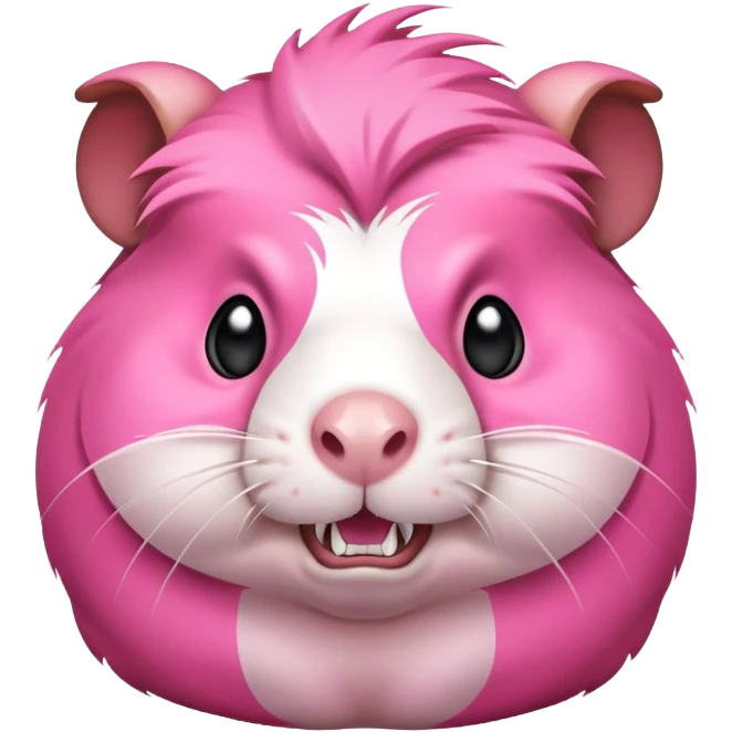 Pink Guinea pig with big teeth angry emoji