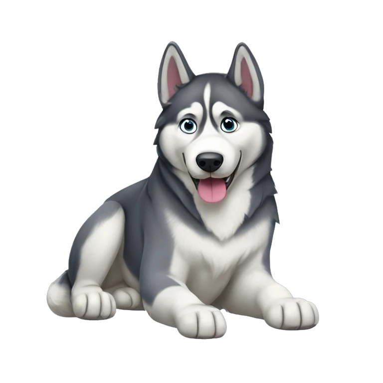 Husky wearing crocs emoji