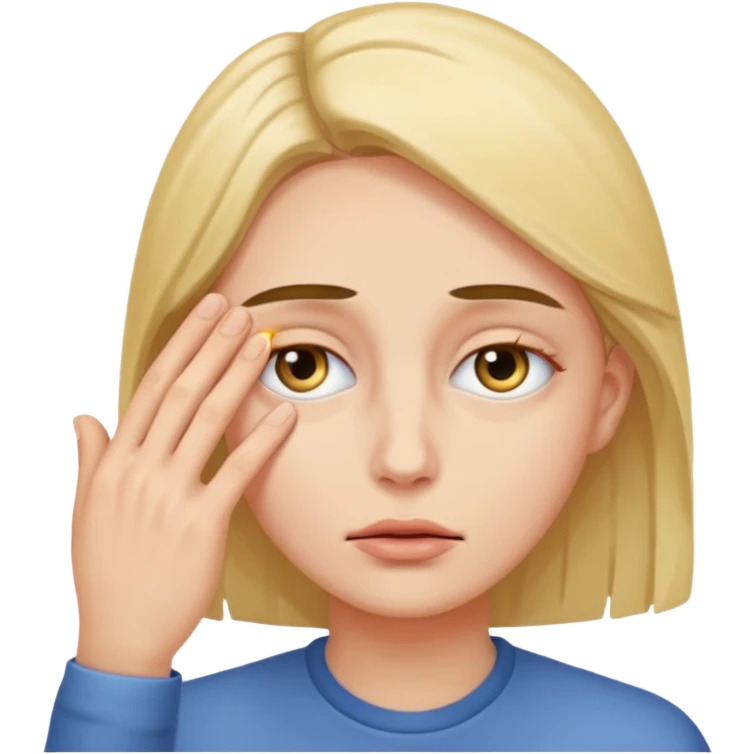 person dramatically pulling eyelids down with hand in front of face  emoji