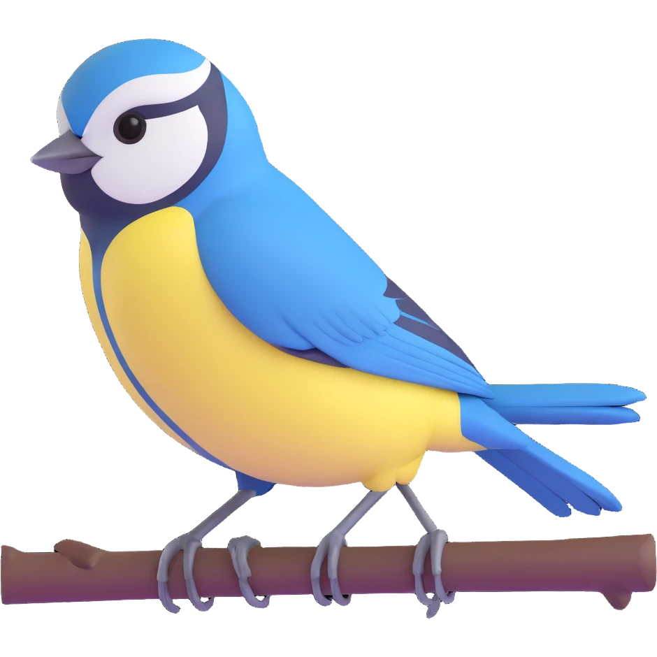 Eurasian blue tit bird emoji