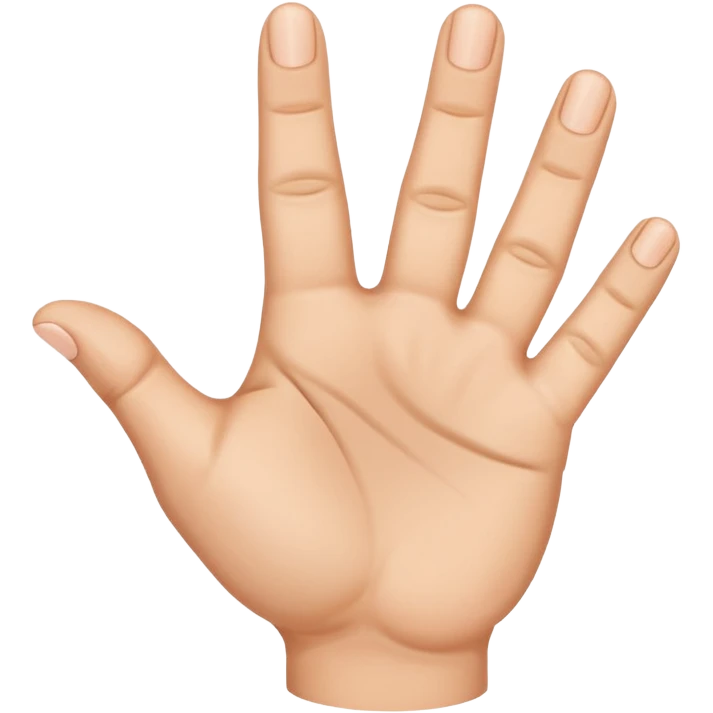 A finger pointing to a hand with three fingers up. make the finger point to the base knuckle of the three fingers that are up emoji