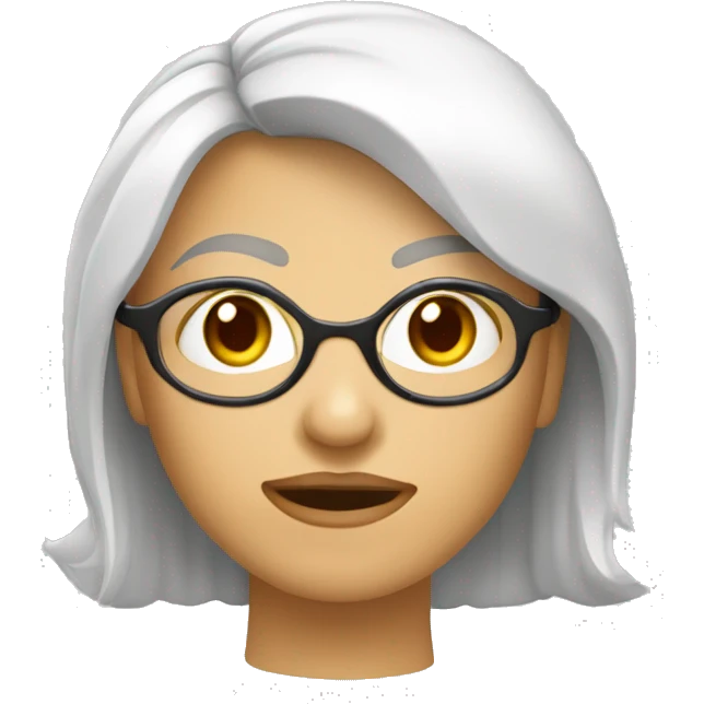 garota branca de óculos com cabelo cacheado curto emoji