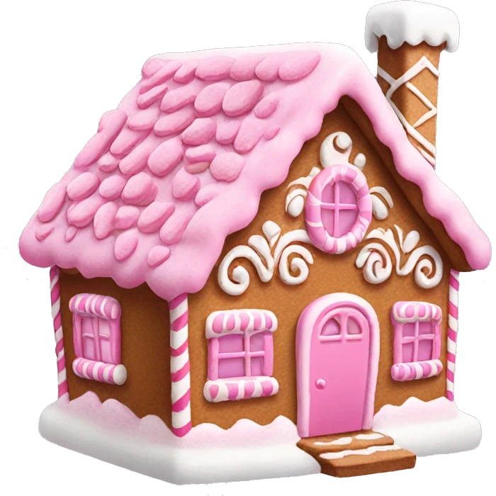 Pink gingerbread house emoji