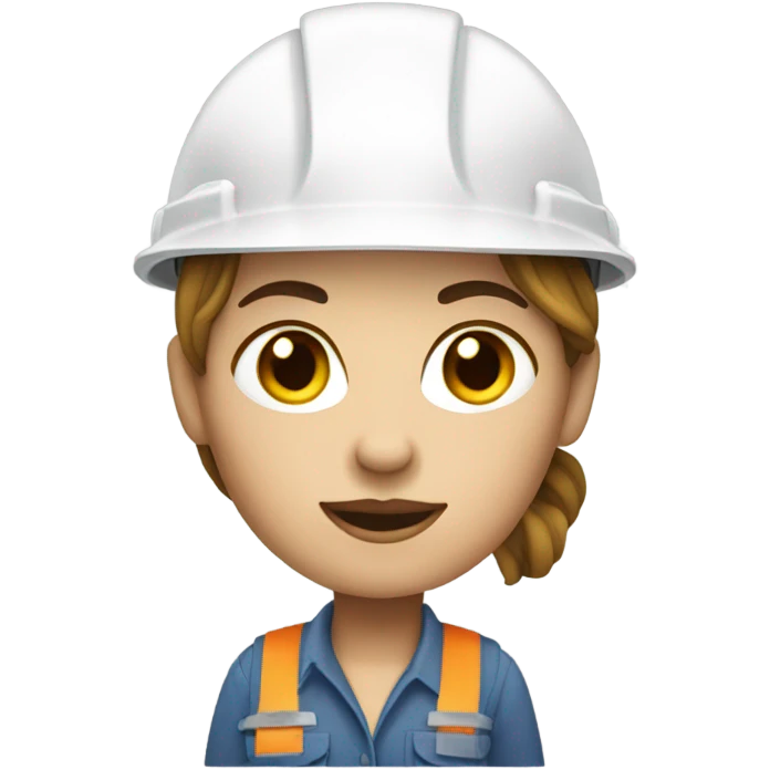 woman builder, white skin emoji