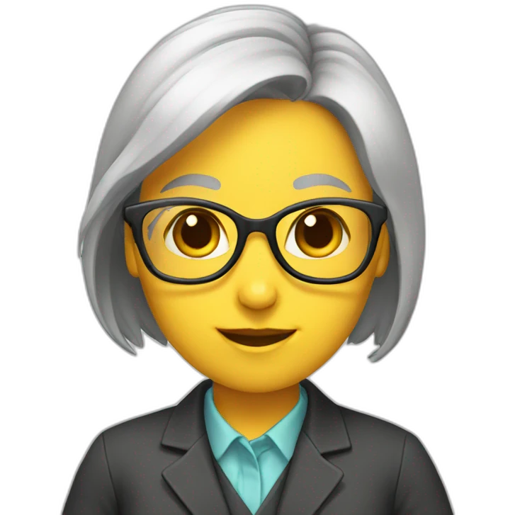 A female rabbit as a female professor emoji