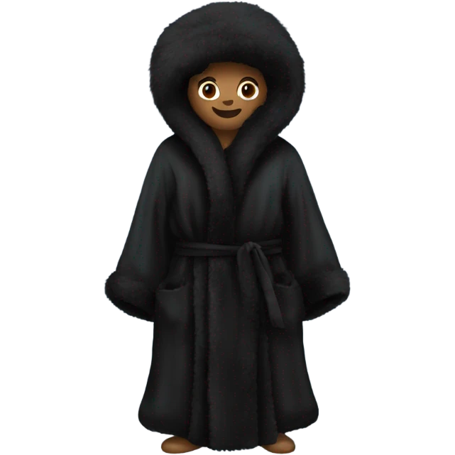 black silk robe with black fur emoji
