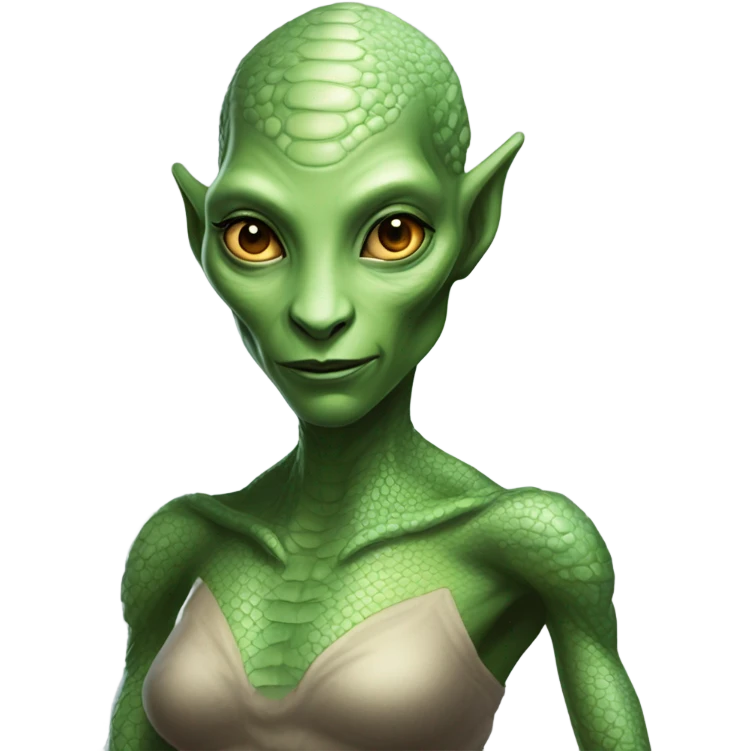 a reptilian alien woman full body emoji