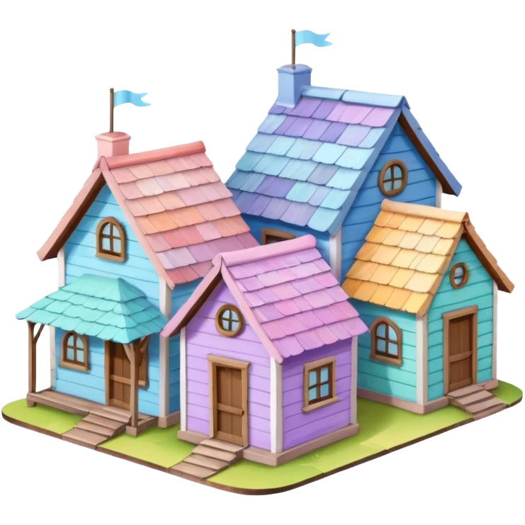 Pastel Roof Cottages emoji