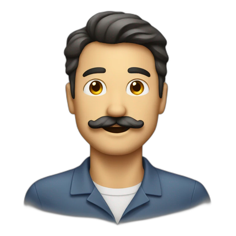 hombre con bigote feliz emoji