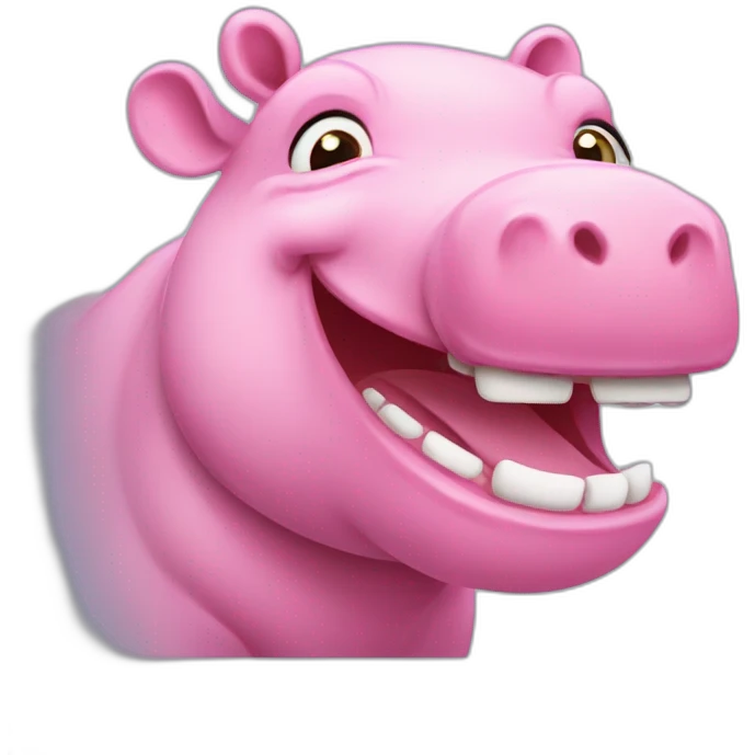 pink hippo laughing loudly emoji