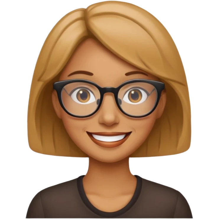 mujer trigueña con lentes emoji