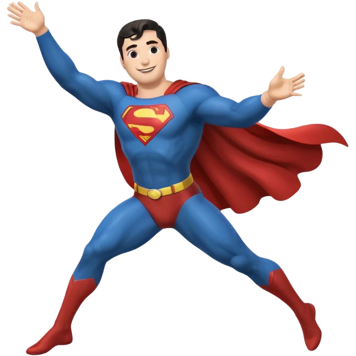 superman side profile flying leg up arm out emoji emoji