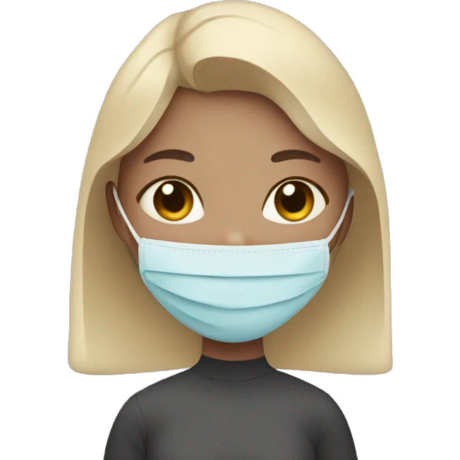 Girl with face mask emoji