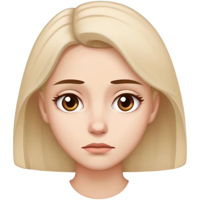 Show the woman who is so sad and angry about herself inside but have kindly face outside  emoji