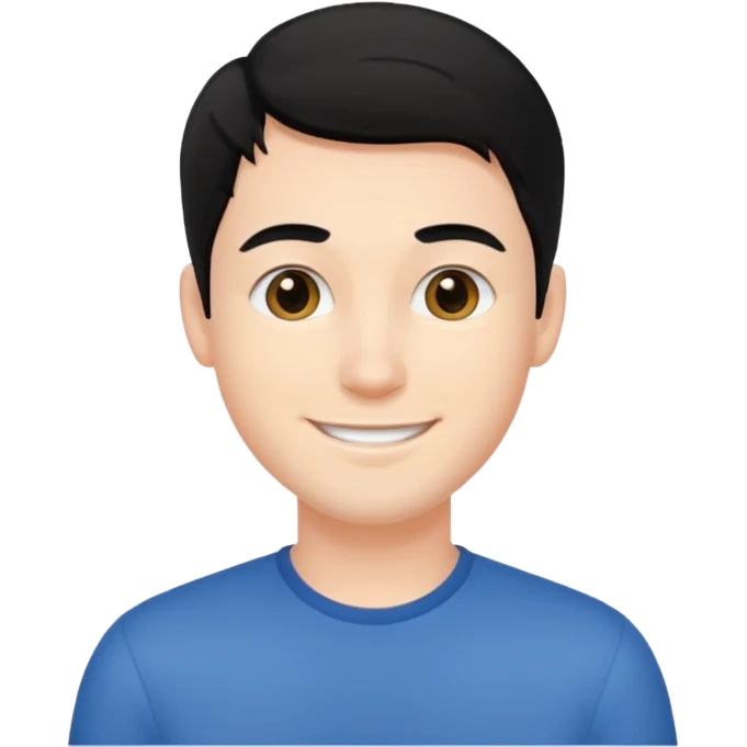 Joven blanco de buena parecencia cabello negro emoji