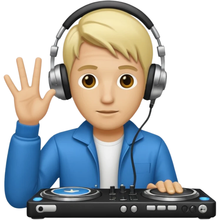 blonde man dj peace emoji