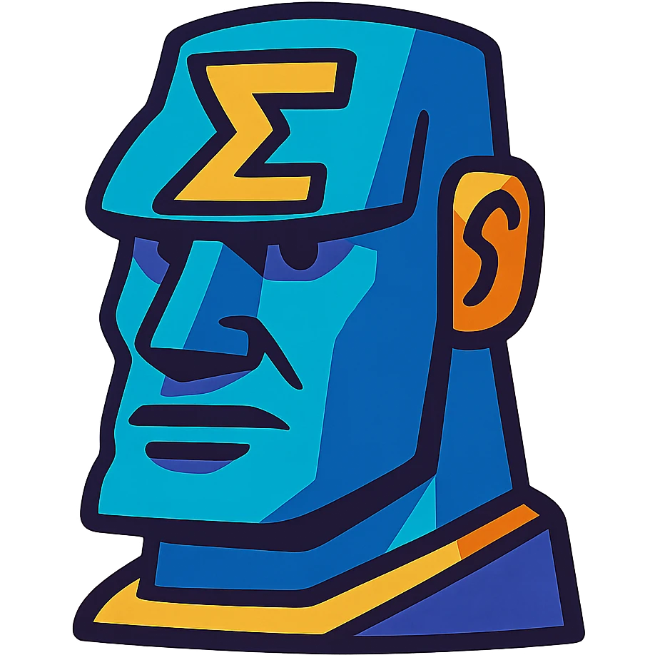sigma moai in vibrant toon style emoji
