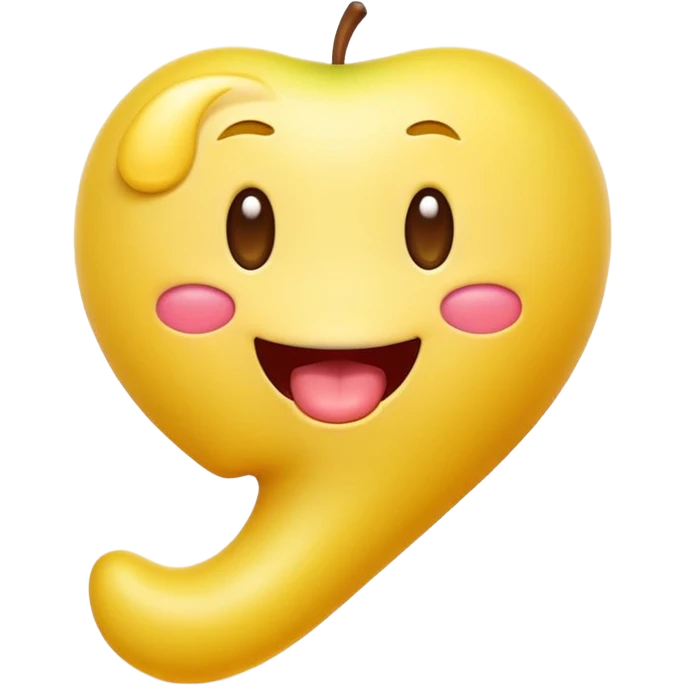 A playful yellow emoji character in official Apple iOS emoji style: smooth gradients, glossy lighting, rounded soft edges, simple facial features, high-resolution 3D-rendered look. The emoji is holding a raised leg and making a silly tongue-out expression. Transparent background. emoji