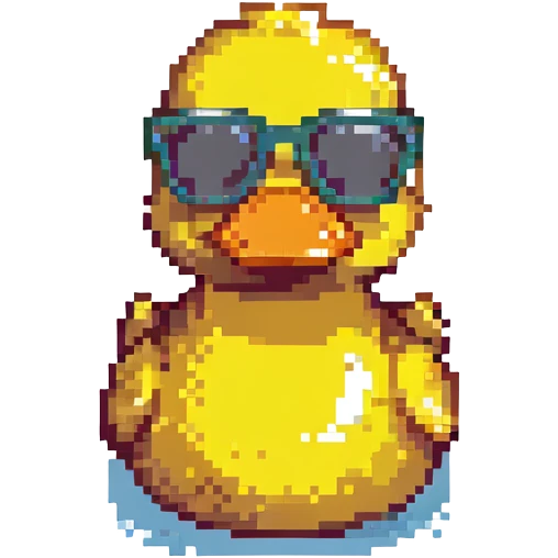 Rubber duck wearing sun glasses emoji