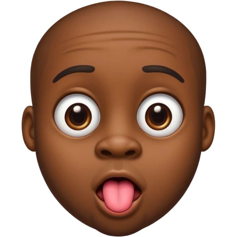 Cute big black man with tongue out and big eyes emoji
