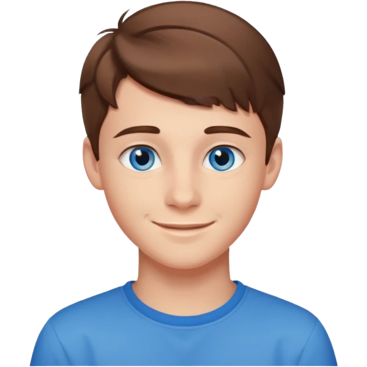 niño guapo adolescente de ojos azules sonriendo ENAMORADO emoji